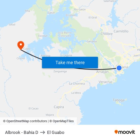 Albrook - Bahía D to El Guabo map