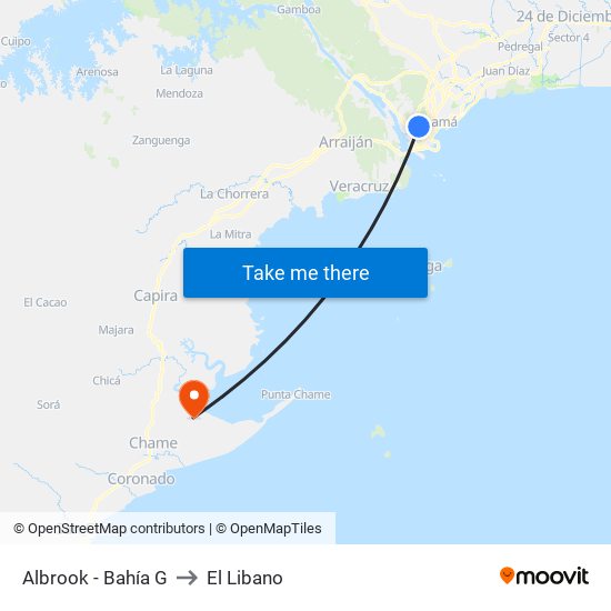 Albrook - Bahía G to El Libano map