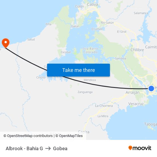 Albrook - Bahía G to Gobea map