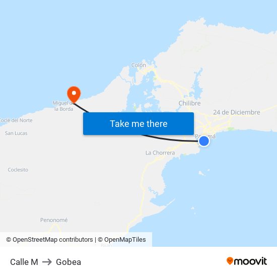 Calle M to Gobea map