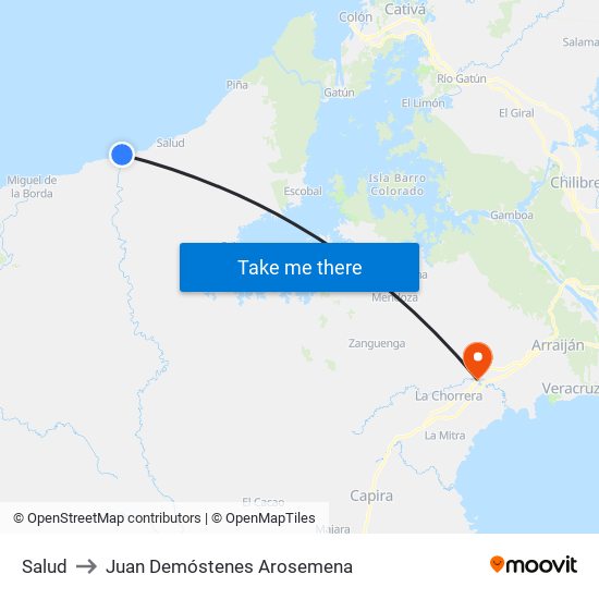 Salud to Juan Demóstenes Arosemena map