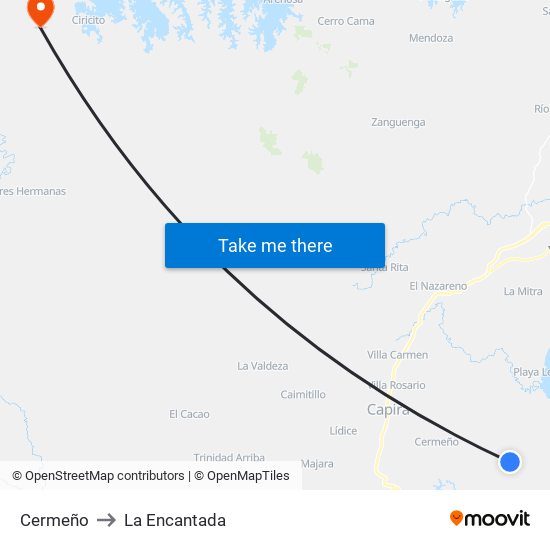 Cermeño to La Encantada map