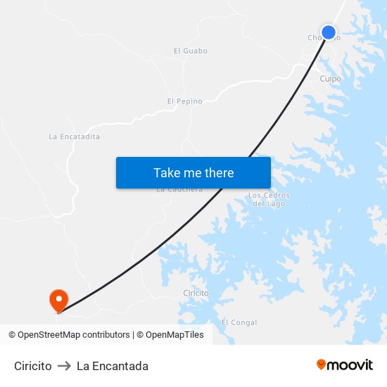 Ciricito to La Encantada map