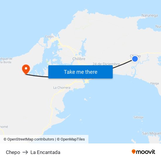 Chepo to La Encantada map