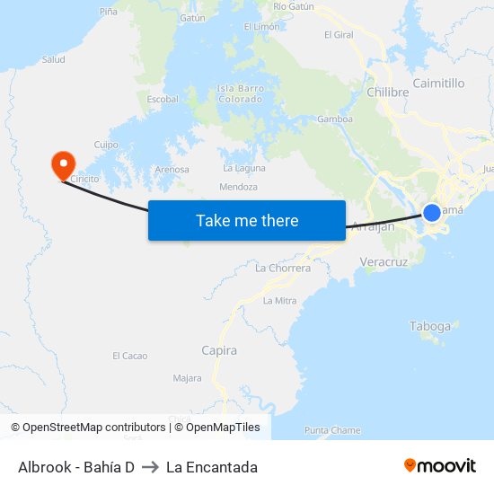 Albrook - Bahía D to La Encantada map