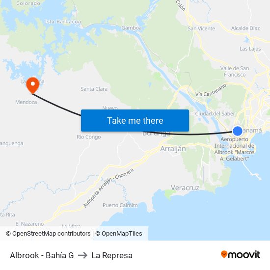 Albrook - Bahía G to La Represa map