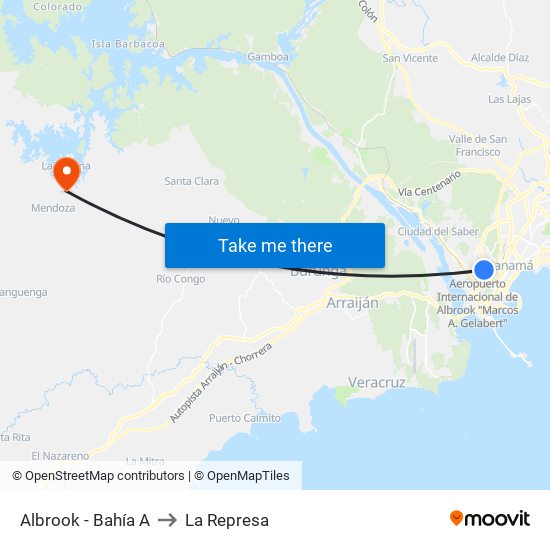 Albrook - Bahía A to La Represa map