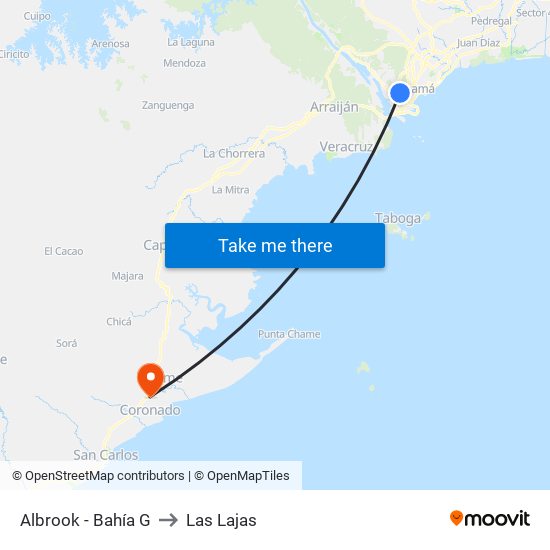 Albrook - Bahía G to Las Lajas map