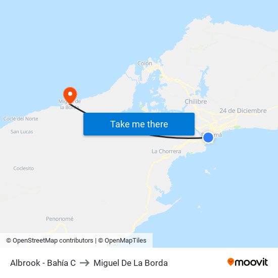 Albrook - Bahía C to Miguel De La Borda map