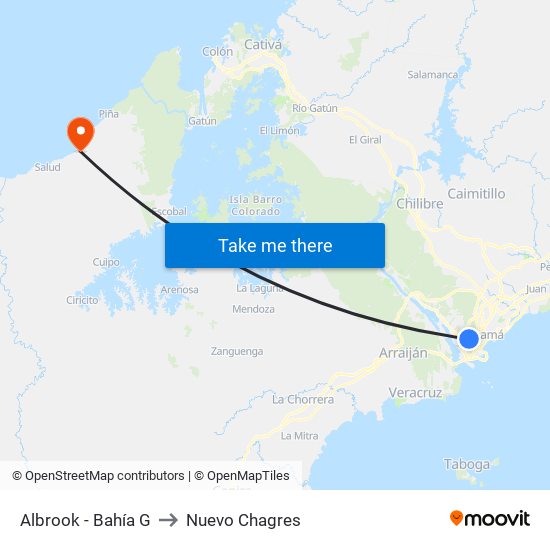 Albrook - Bahía G to Nuevo Chagres map