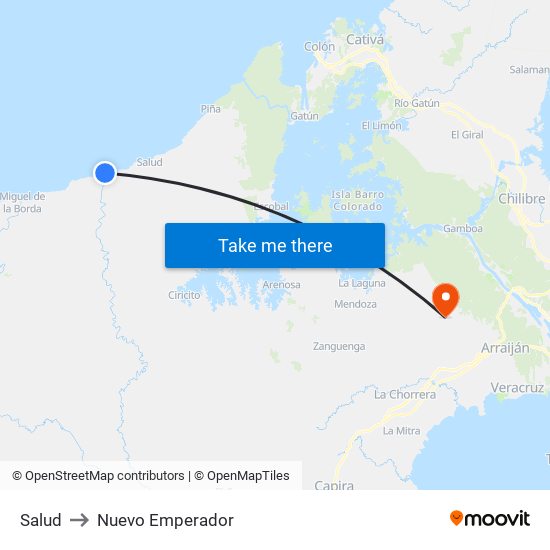 Salud to Nuevo Emperador map