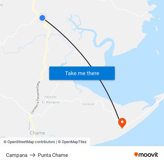 Campana to Punta Chame map