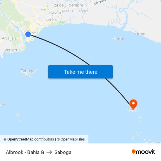 Albrook - Bahía G to Saboga map