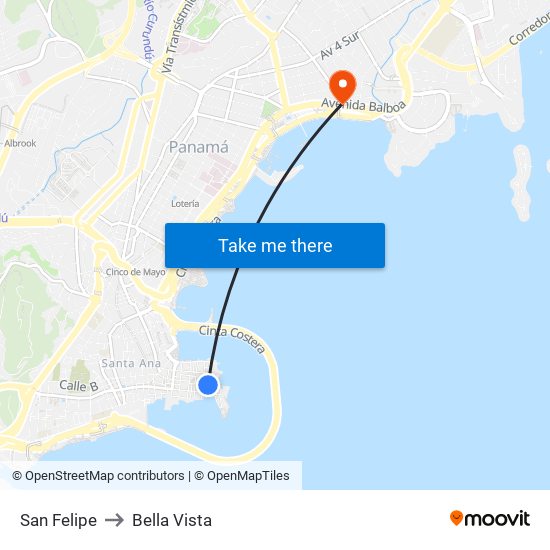 San Felipe to Bella Vista map