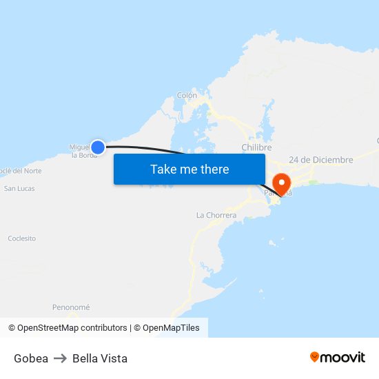 Gobea to Bella Vista map