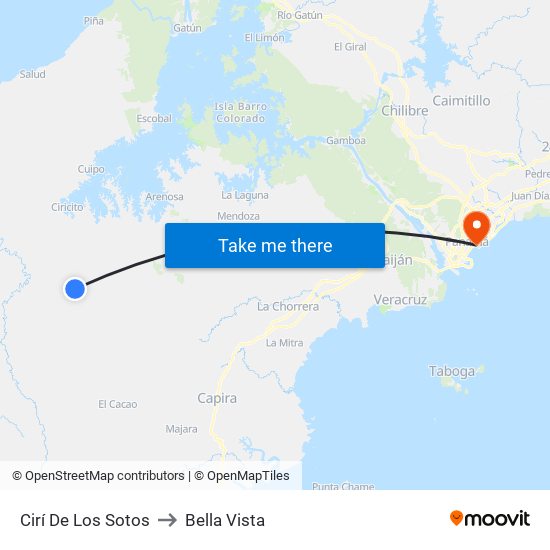 Cirí De Los Sotos to Bella Vista map