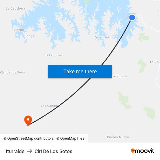 Iturralde to Cirí De Los Sotos map
