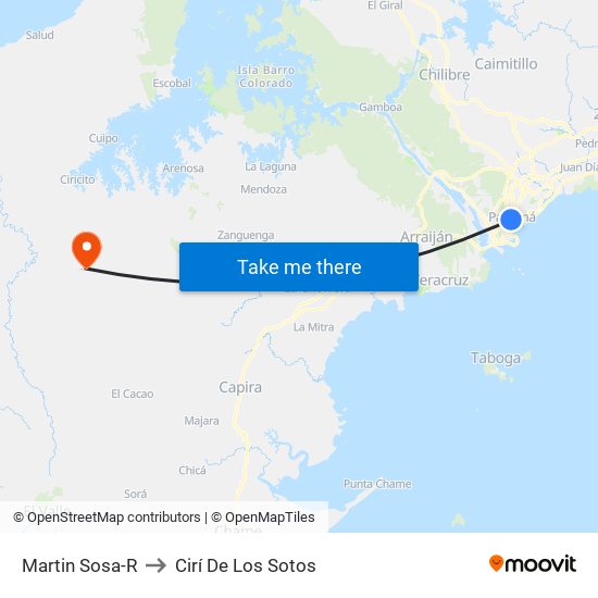 Martin Sosa-R to Cirí De Los Sotos map