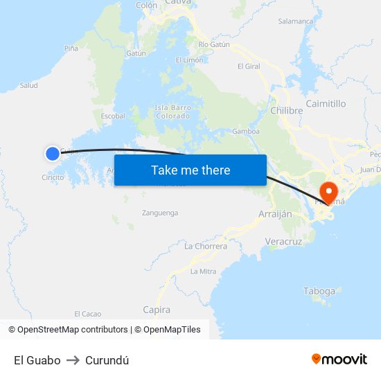 El Guabo to Curundú map