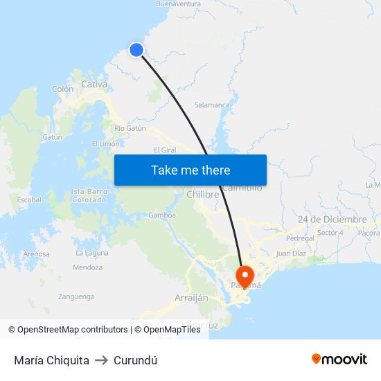 María Chiquita to Curundú map