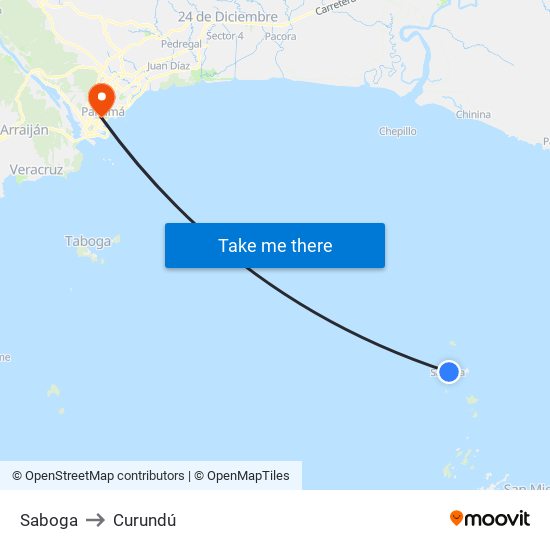 Saboga to Curundú map