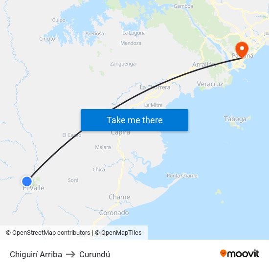 Chiguirí Arriba to Curundú map