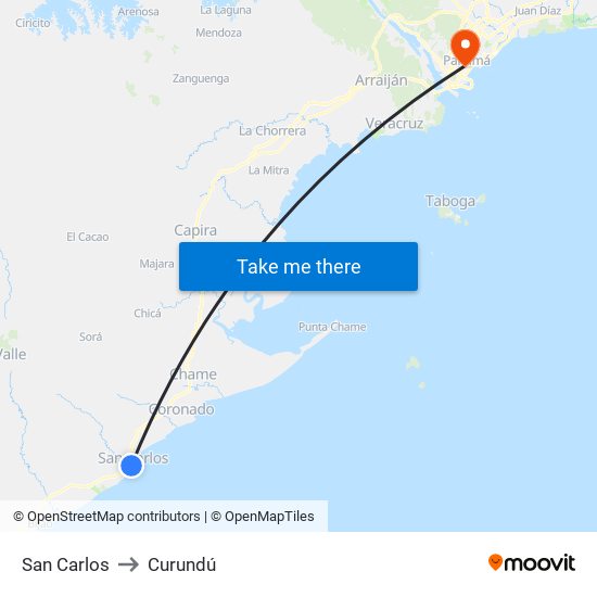 San Carlos to Curundú map