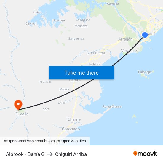 Albrook - Bahía G to Chiguirí Arriba map