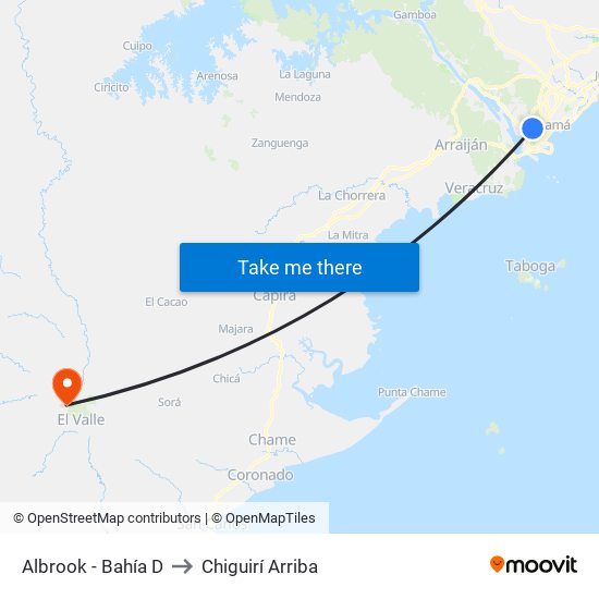 Albrook - Bahía D to Chiguirí Arriba map