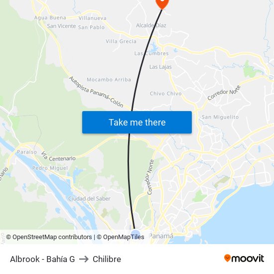 Albrook - Bahía G to Chilibre map