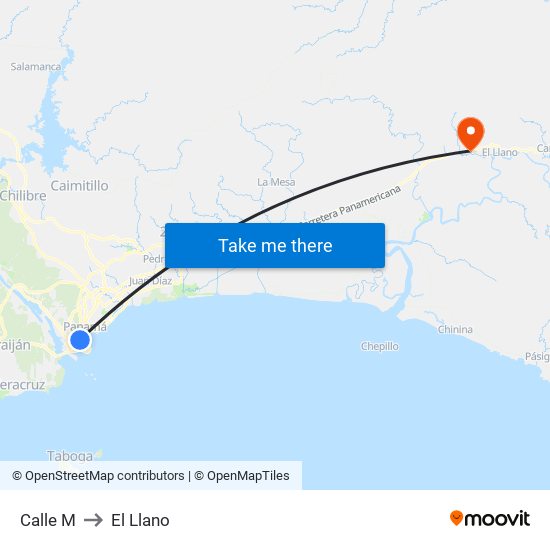Calle M to El Llano map