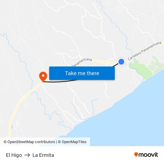 El Higo to La Ermita map