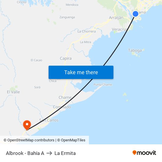 Albrook - Bahía A to La Ermita map