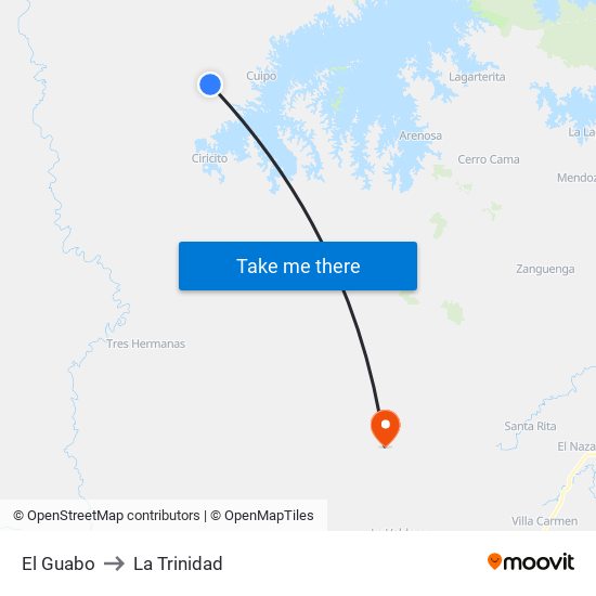 El Guabo to La Trinidad map