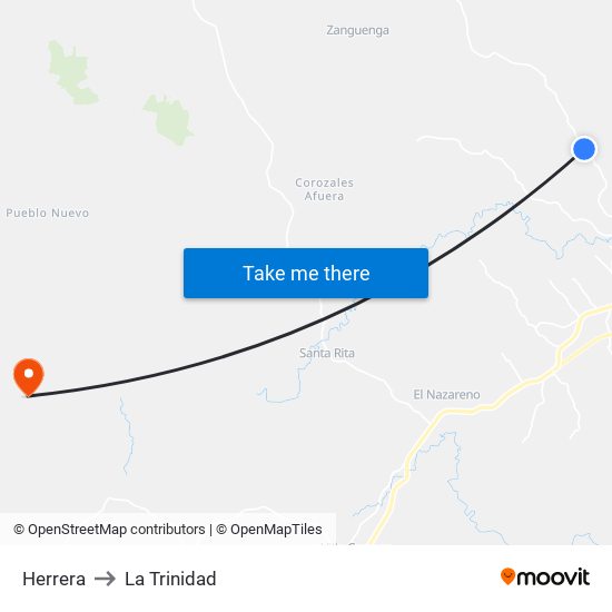 Herrera to La Trinidad map