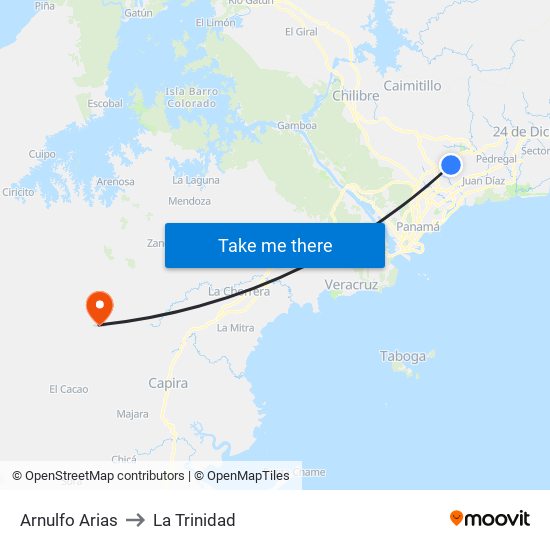 Arnulfo Arias to La Trinidad map