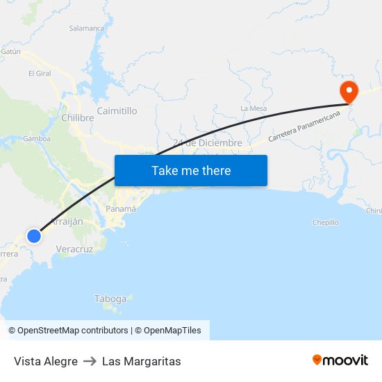 Vista Alegre to Las Margaritas map