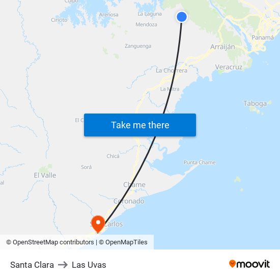 Santa Clara to Las Uvas map