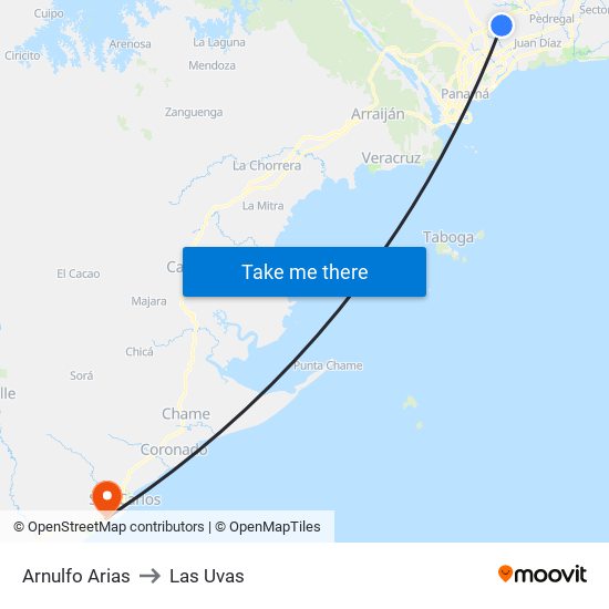 Arnulfo Arias to Las Uvas map