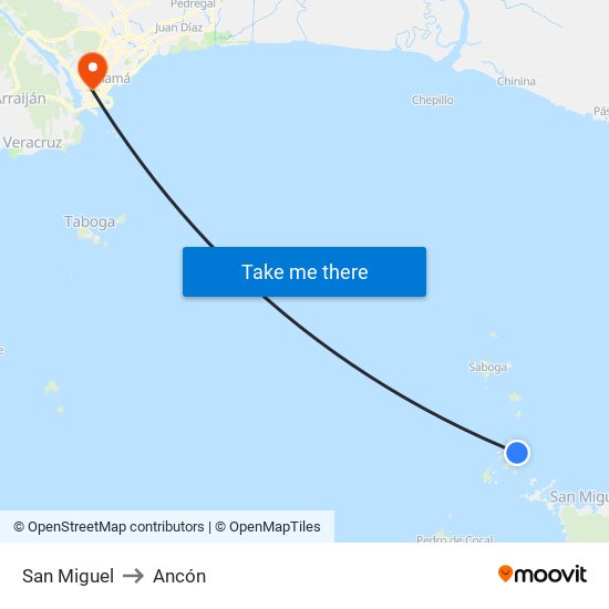 San Miguel to Ancón map