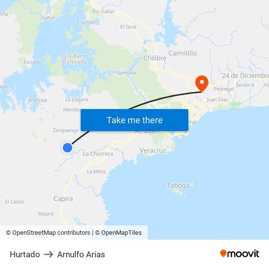 Hurtado to Arnulfo Arias map