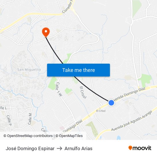 José Domingo Espinar to Arnulfo Arias map