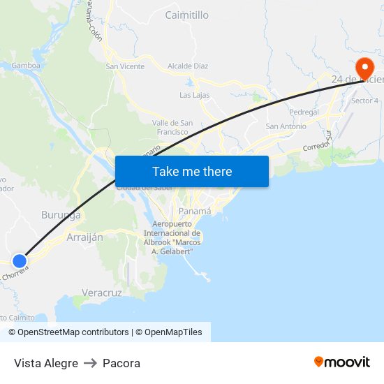 Vista Alegre to Pacora map