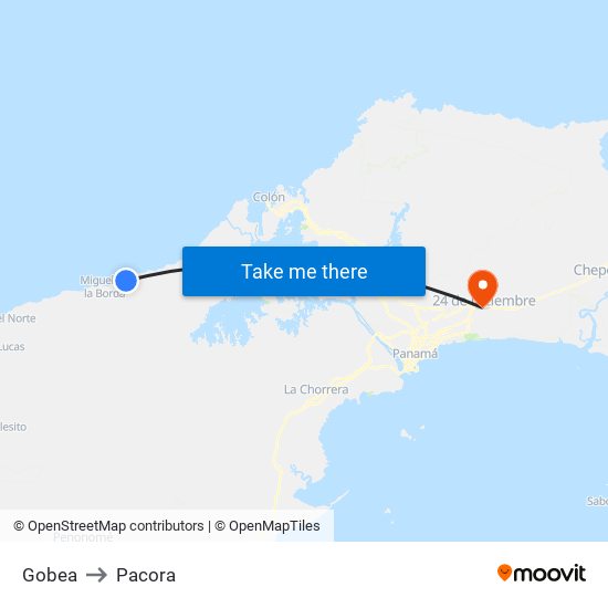 Gobea to Pacora map