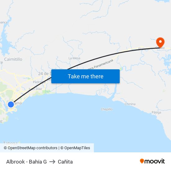 Albrook - Bahía G to Cañita map