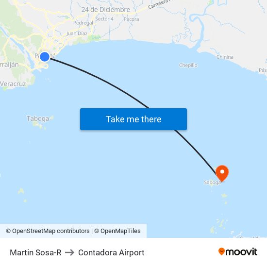 Martin Sosa-R to Contadora Airport map