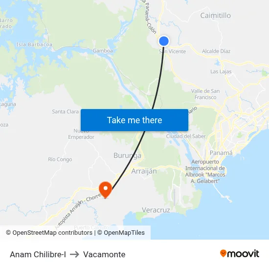 Anam Chilibre-I to Vacamonte map
