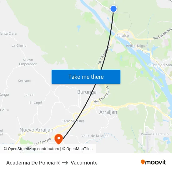 Academia De Policia-R to Vacamonte map