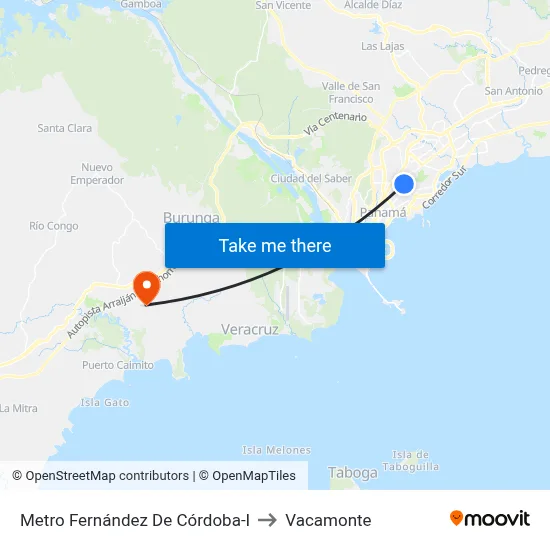 Metro Fernández De Córdoba-I to Vacamonte map