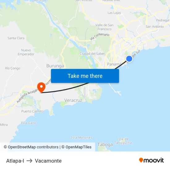 Atlapa-I to Vacamonte map
